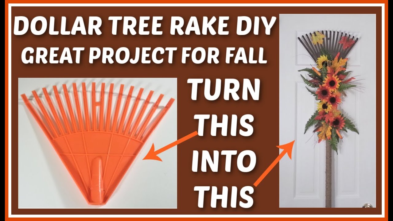 DOLLAR TREE RAKE DIY. GREAT PROJECT FOR FALL
