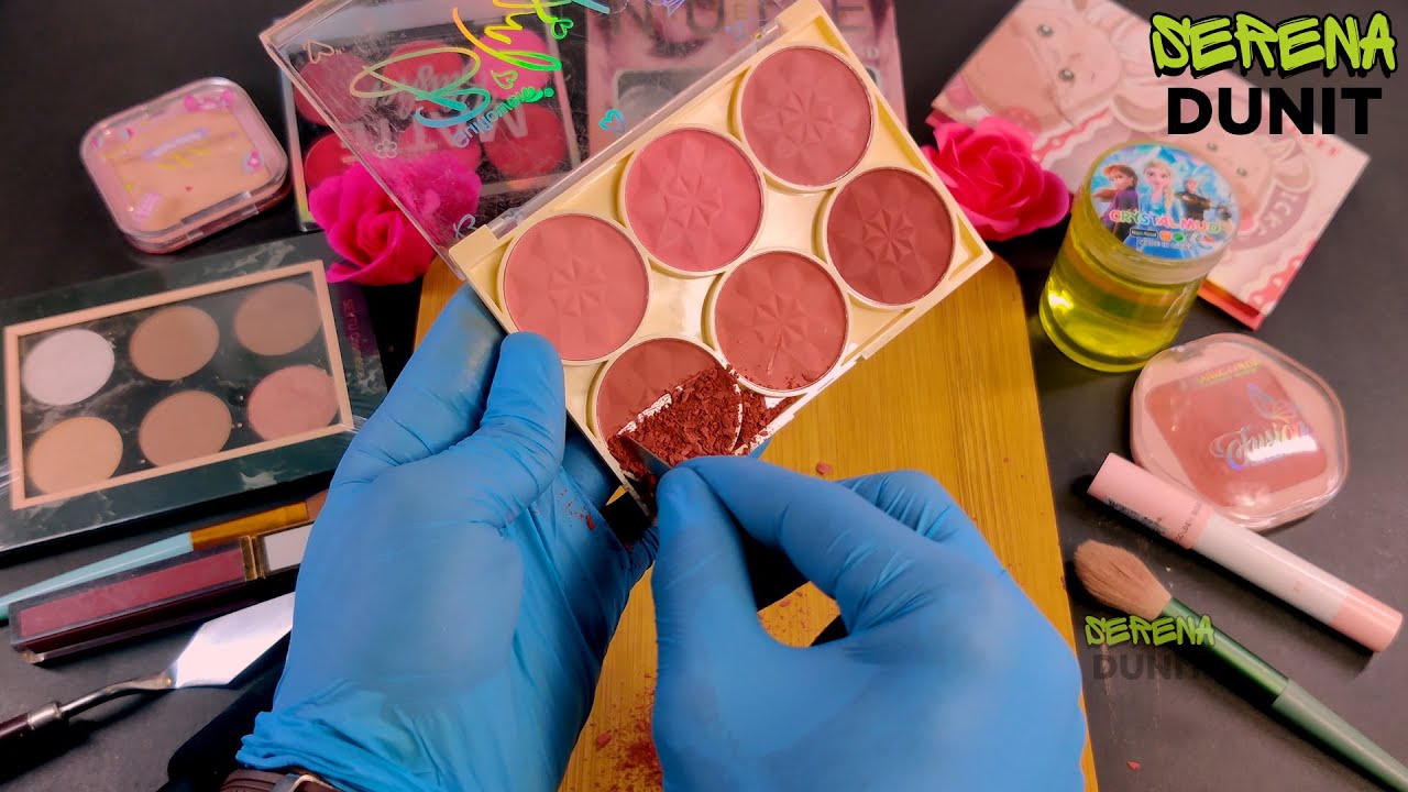 Relaxing Makeup 💄 Crushing ASMR | Satisfying Pigment Scrapping & Smashing 💄| (No Talking)