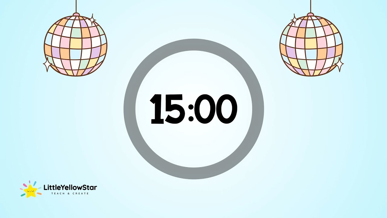 Disco Timer – 15 Minutes Countdown Timer With Music | Fun Classroom Timer