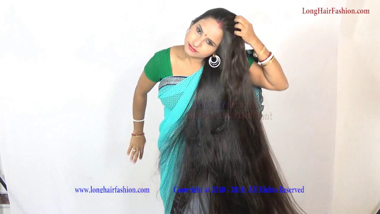 Sensational Sejal Flaunting Her Below Knee Length Silky Tresses & Showing Front Tower Bun Drops