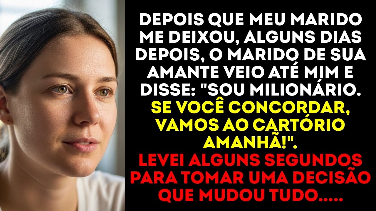 Marido me abandonou por amante jovem. Dias depois, o esposo dela me fez um pedido inesperado...