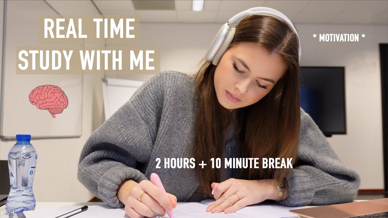 REAL TIME STUDY WITH ME 📑| 2 UUR LANG STUDEREN MET PAUZE (no music)