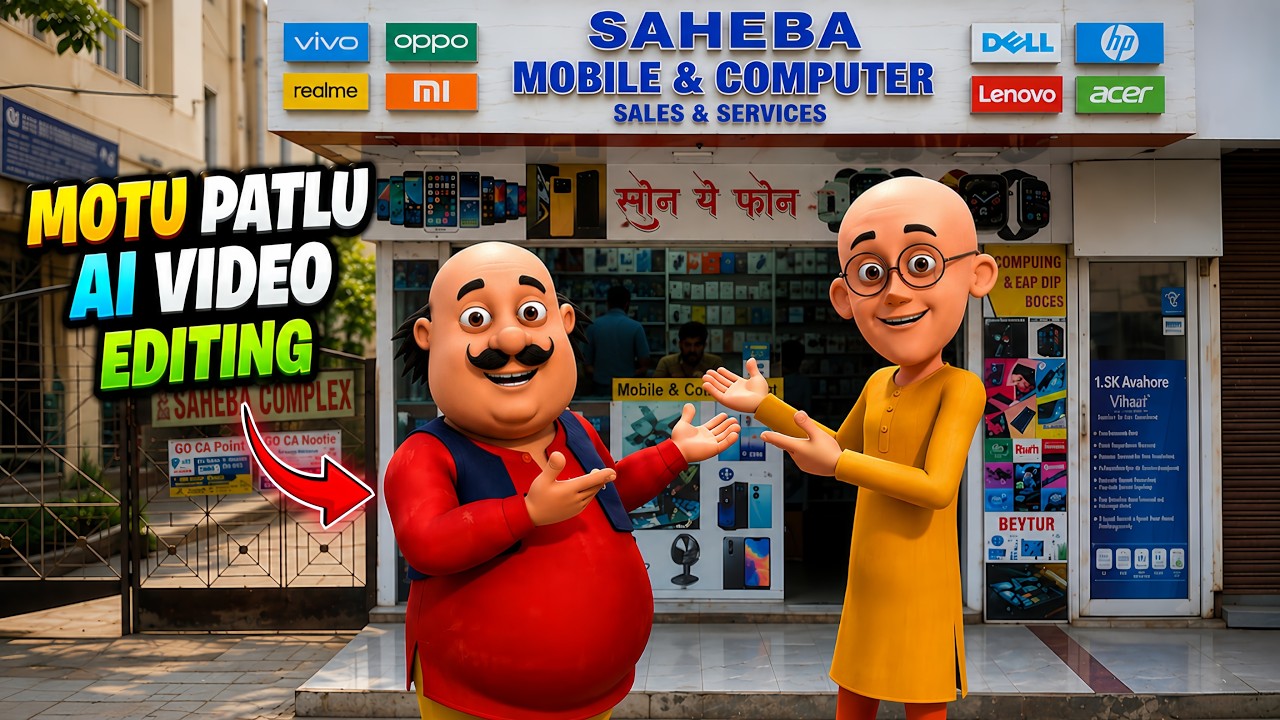 Motu Patlu Shop Promotion AI Video Editing | Trending Motu Patlu Reels Editing