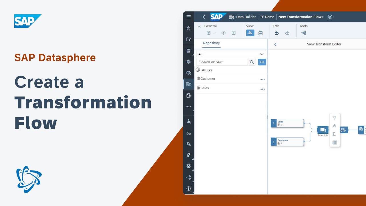 Create a Transformation Flow: SAP Datasphere