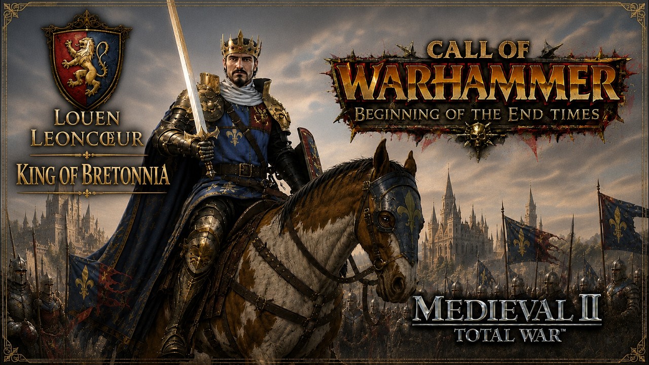 Medieval 2 Total War - мод Call of Warhammer: Beginning of The End Times 3.0.  Рыцари Бретоннии # 5.