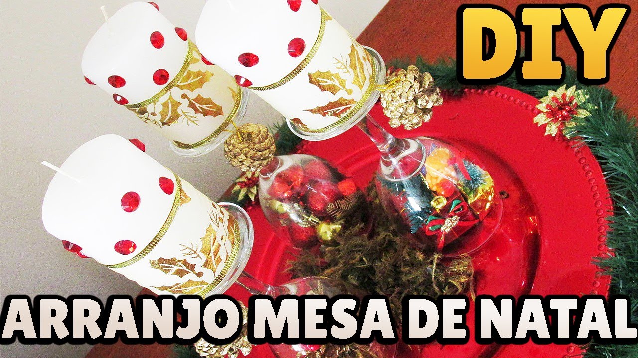 DIY: Arranjo de Mesa para o Natal 🎄🎅(Centro de Mesa Decoração Natalina) | #diynatal