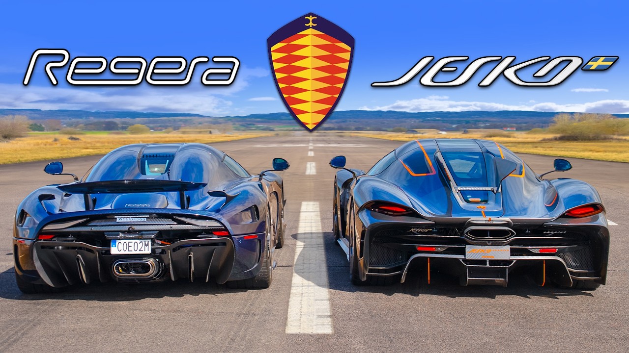 Koenigsegg Jesko Absolut v Regera: DRAG RACE