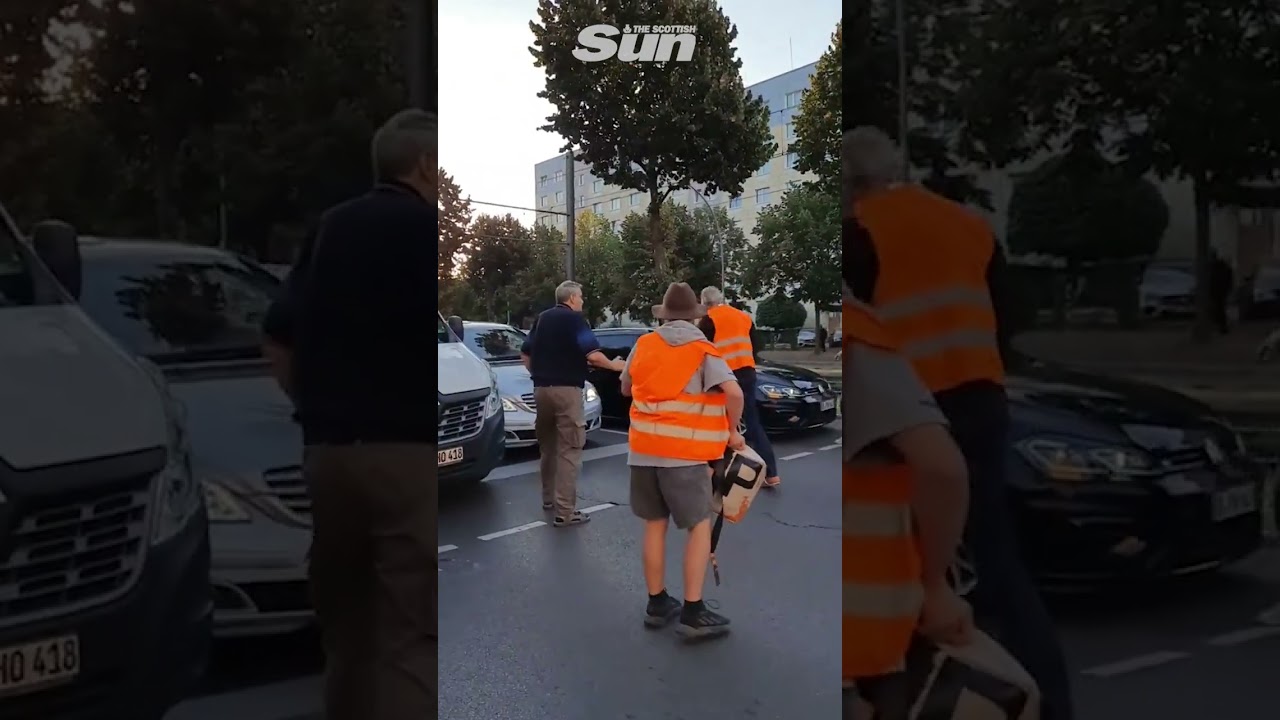 Eco protesters pepper sprayed in the face by unhappy motorist