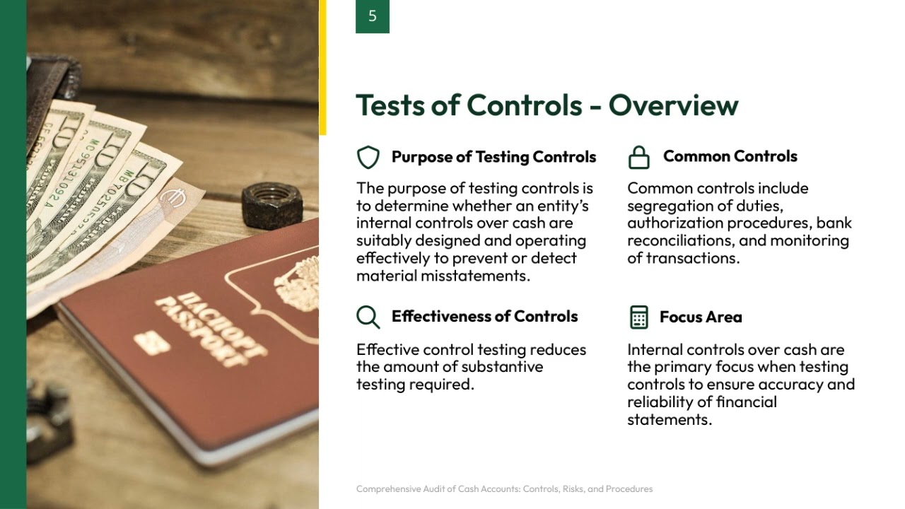 Auditing the Cash Account – Tests of Controls and Substantive Testing