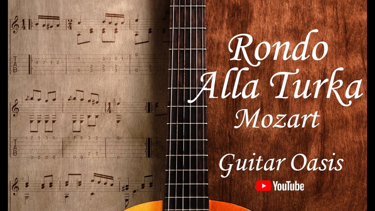 Rondo Alla Turka (Turkish March) - Mozart (Solo + Guitar tab + Tutorial)