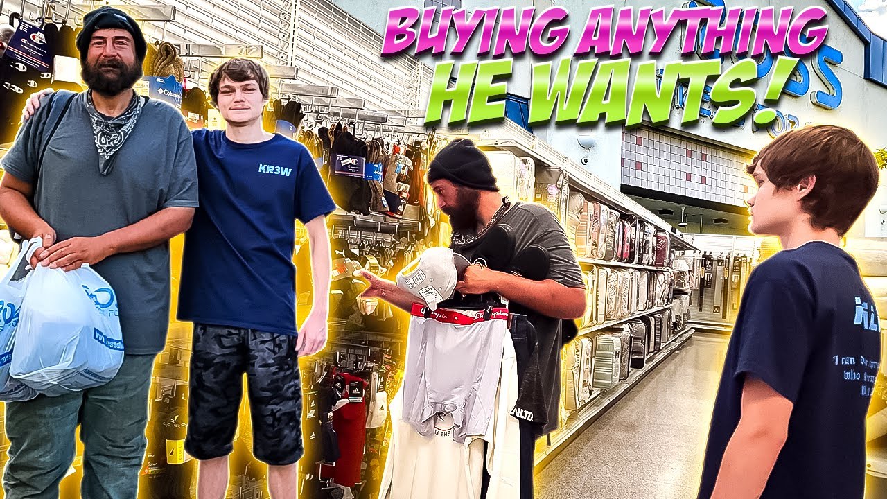 Buying Homeless Man Anything He Wants From The Store!