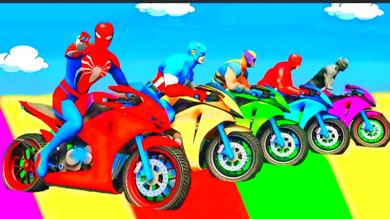 Spider man 🕸️🕸️♂️ and running cycling and racing games 💪🎮🎮💪💪🎮