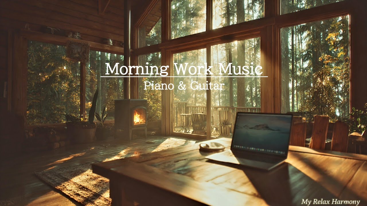 Morning Work Music ☀️ Cozy Cabin with Warm Sunlight