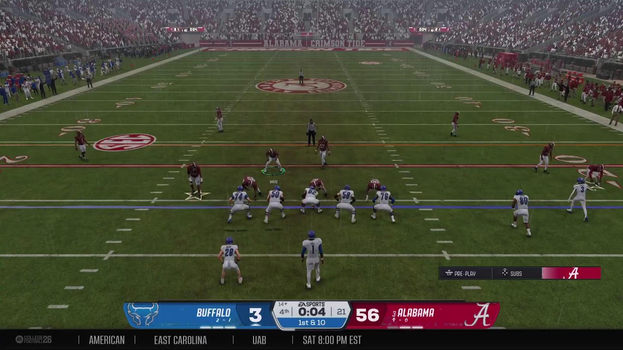 College Football 26 OG Dynasty 2032 Week 5 Buffalo @ #3 Alabama