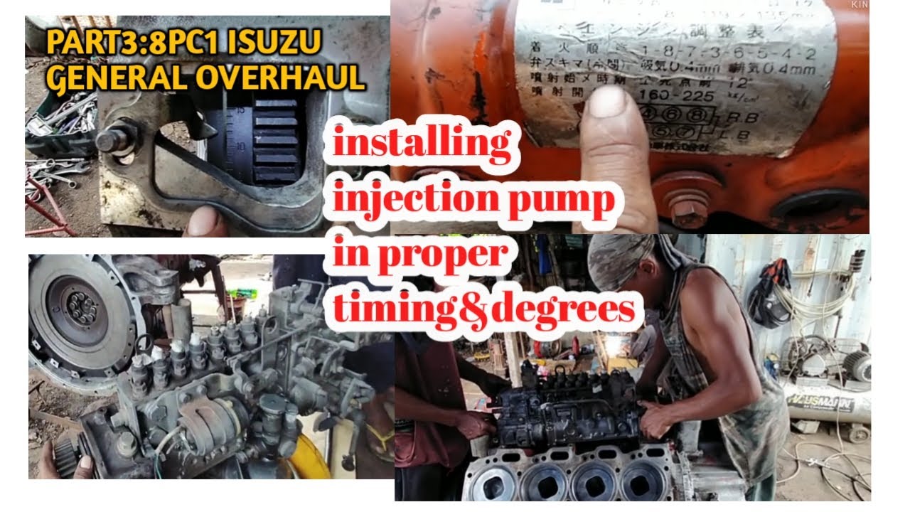 PART3:8PC1 ISUZU INSTALLING INJECTION PUMP IN PROPER TIMING AND DEGRESS METHOD