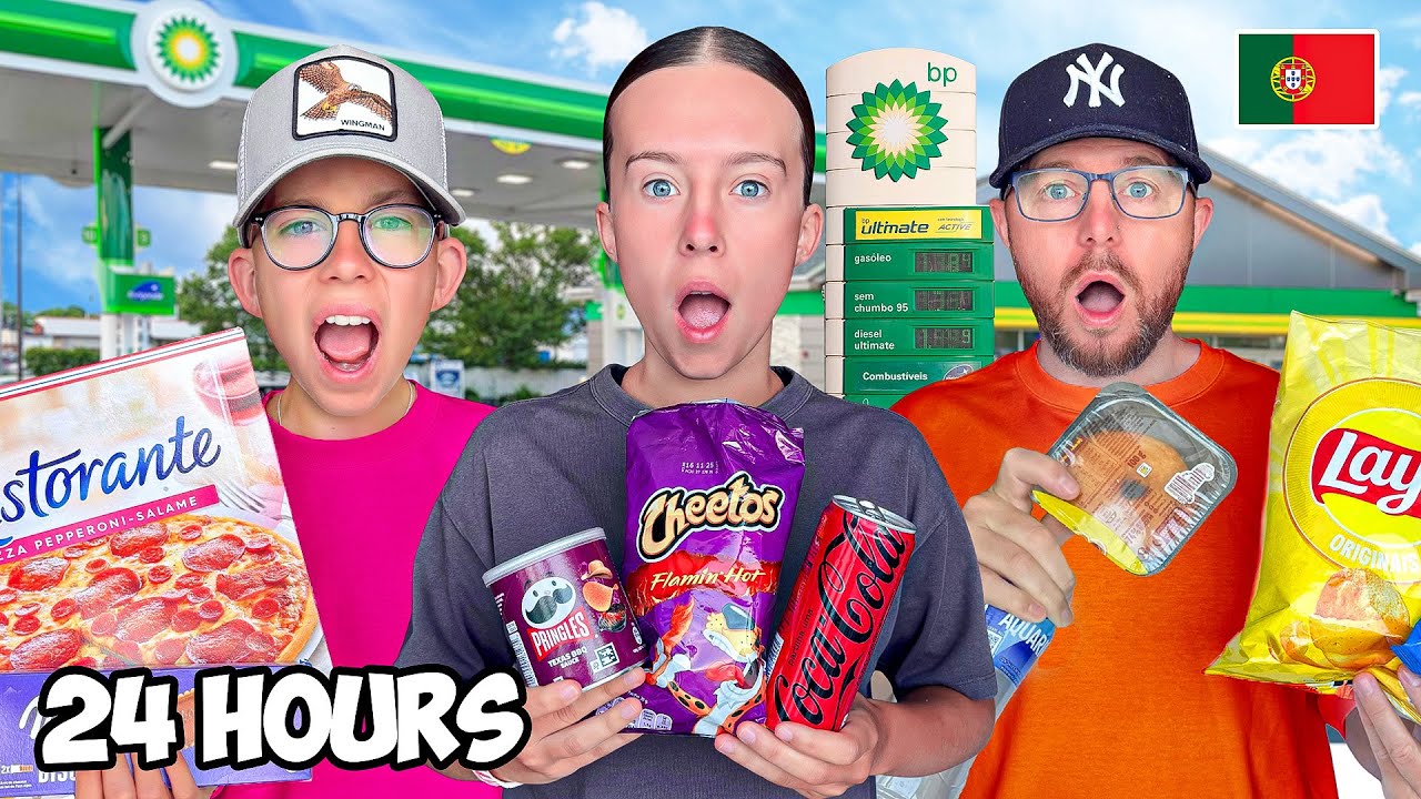 ONLY EATING PORTUGUESE GAS STATION FOODS FOR 24HOURS! 🇵🇹