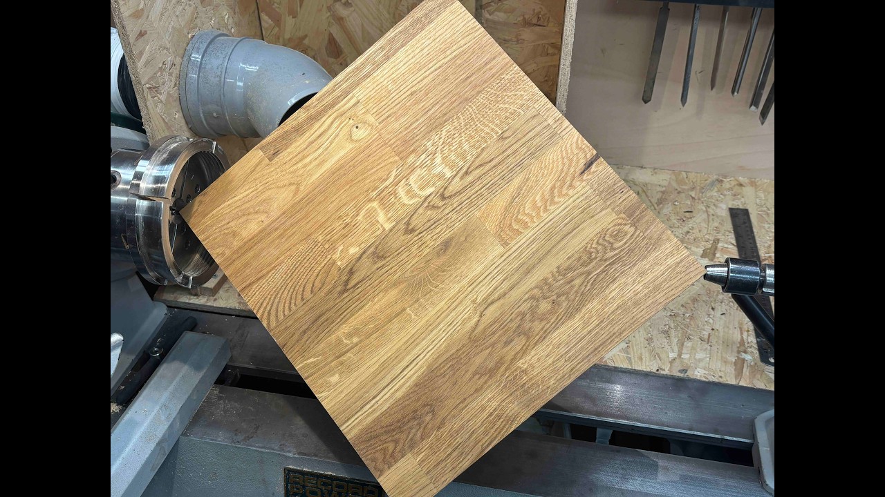 A small round oak tray