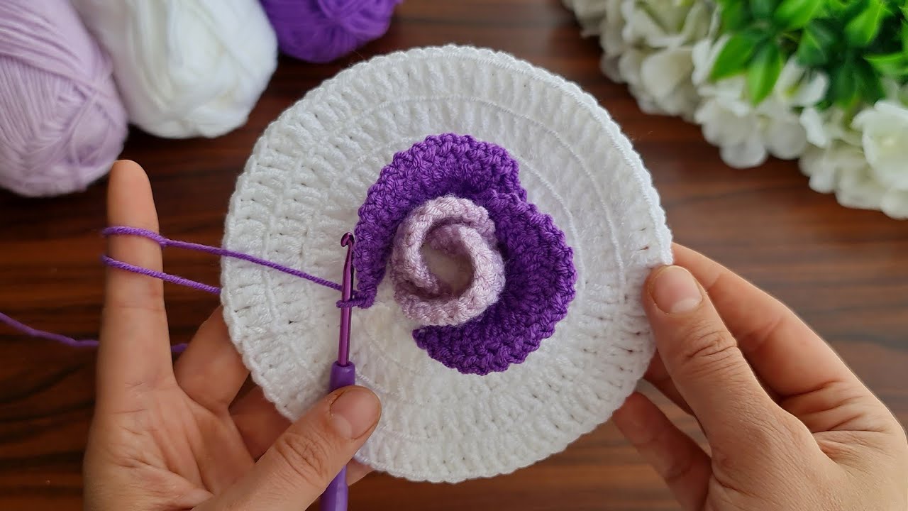 3D💯🌷Wow Amazing💯👌🌷 Very easy crochet rose flowers making for beginners🌷