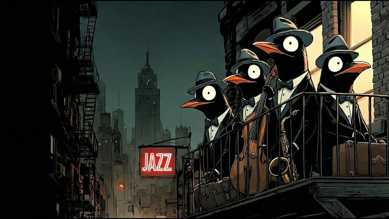 Penguins Perform a Midnight Set – Jazz for Focus & Calm Study