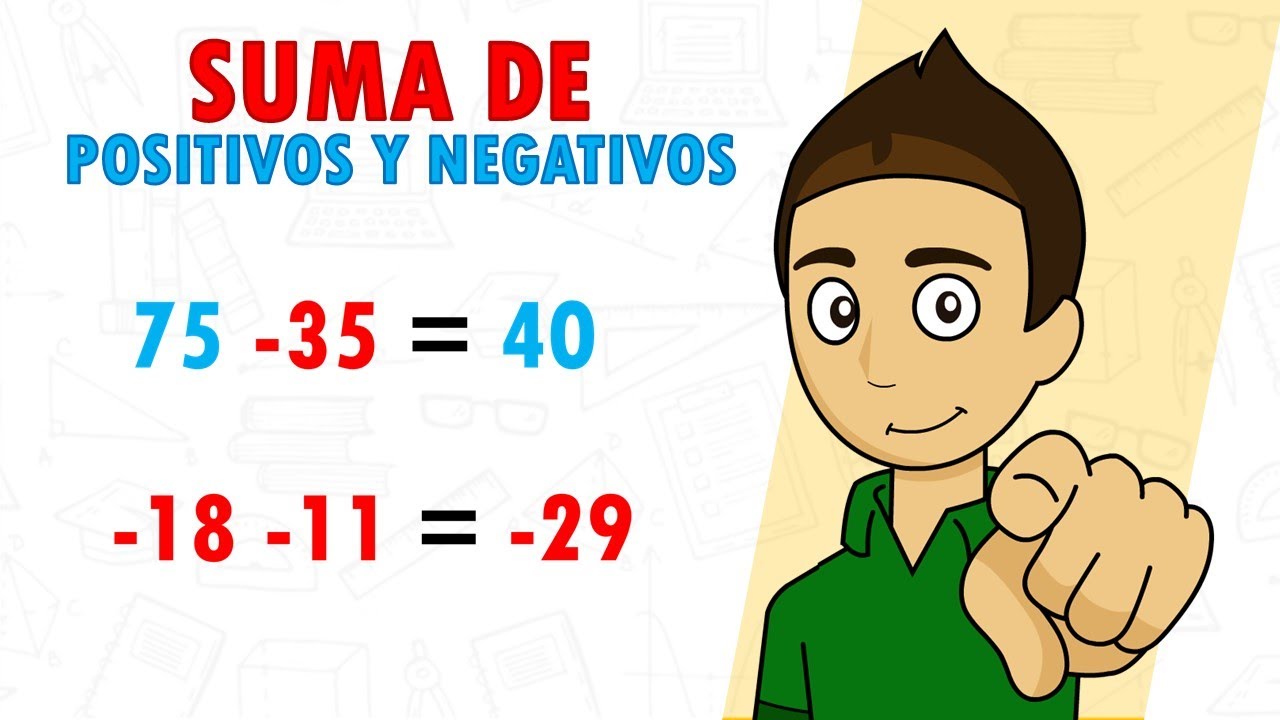 SUMA DE POSITIVOS Y NEGATIVOS Super facil - Para principiantes