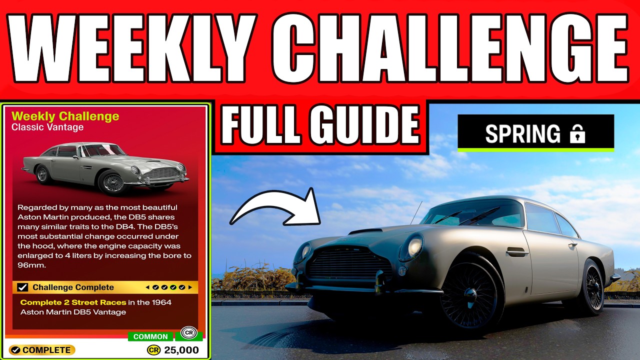 FH6 Weekly Challenge Classic Vantage - FULL GUIDE! Complete 2 Street Races (Spring Season)