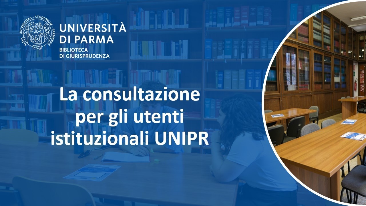 La consultazione per gli utenti istituzionali UNIPR