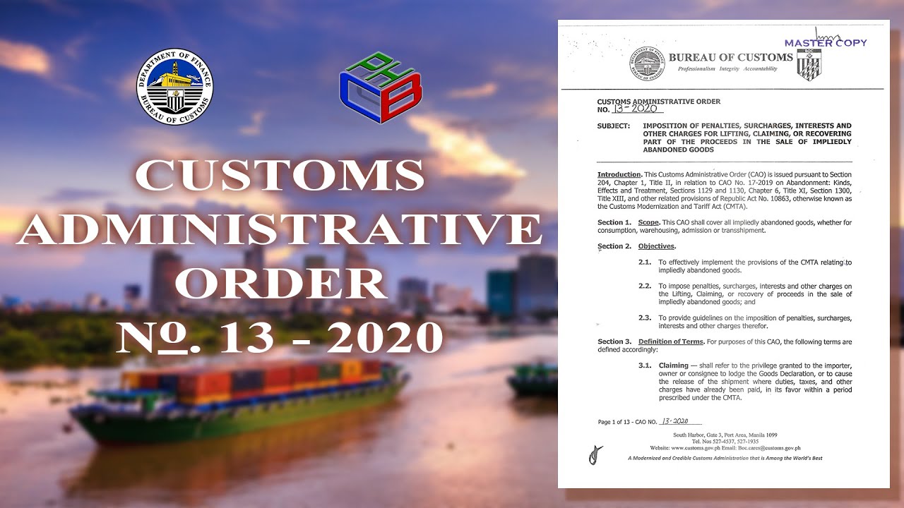CAO No. 13 - 2020 | Imposition of Penalties