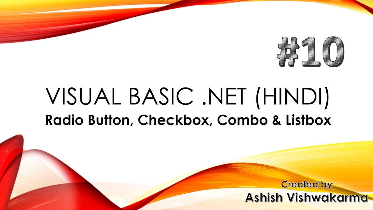 Using Radio Button, Checkbox, Combo & Listbox in VB .NET (Hindi)