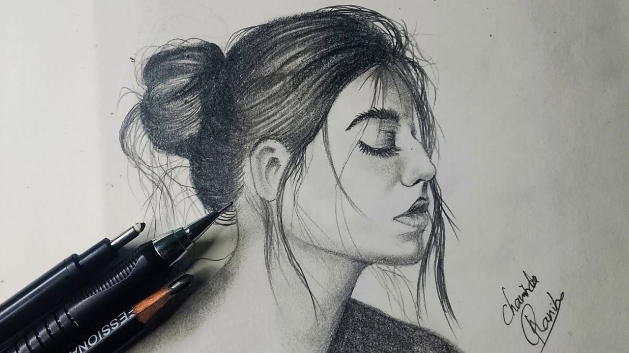 Drawing a girl simply from scratch step by step