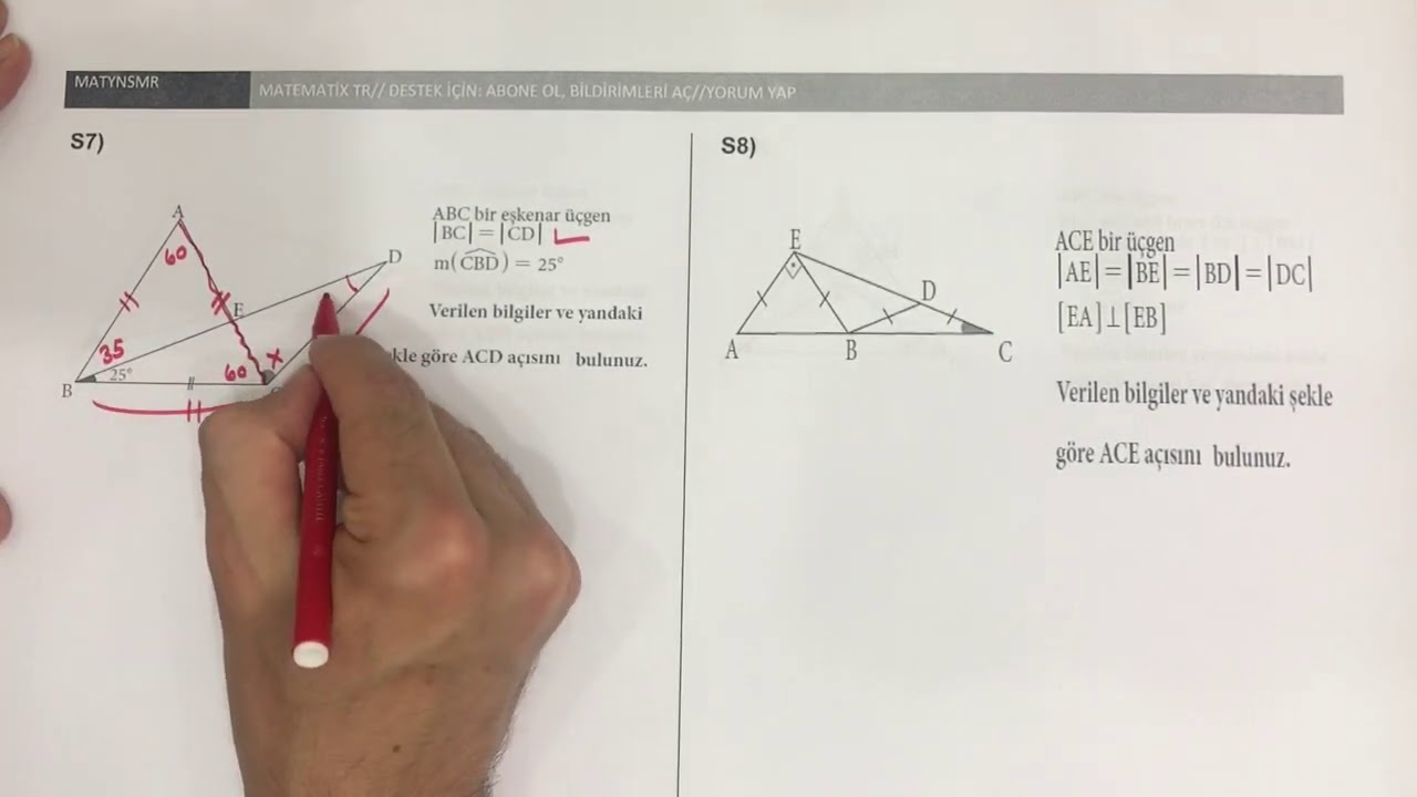 ÜÇGENDE AÇILAR - 2 (Soru çözümü)