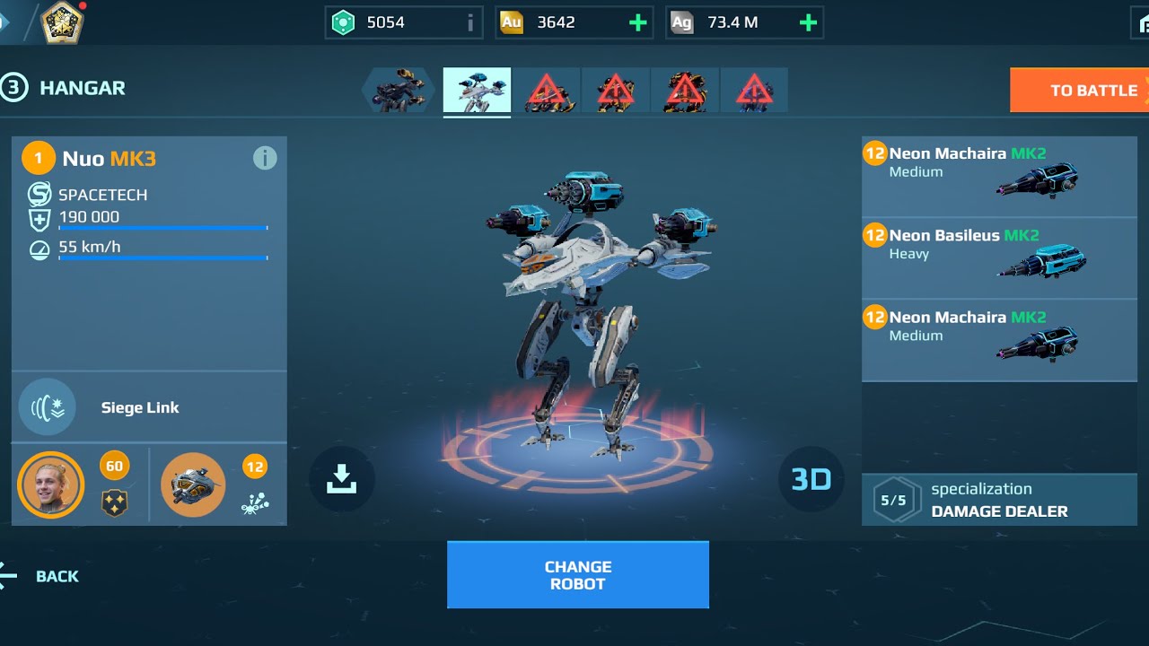 Nuo Basileus become strong | War robots gameplay 