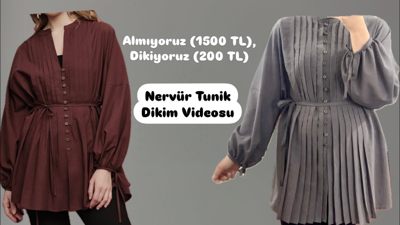 Nervür Tunik Dikim Videosu