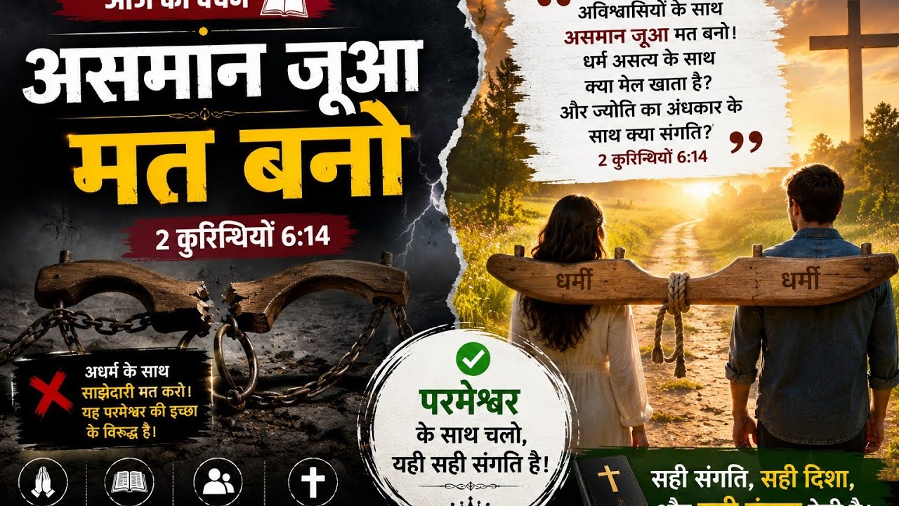 2 कुरिन्थियों 6 | आज का वचन | असमान जूआ मत बनो | Bible Motivation Hindi