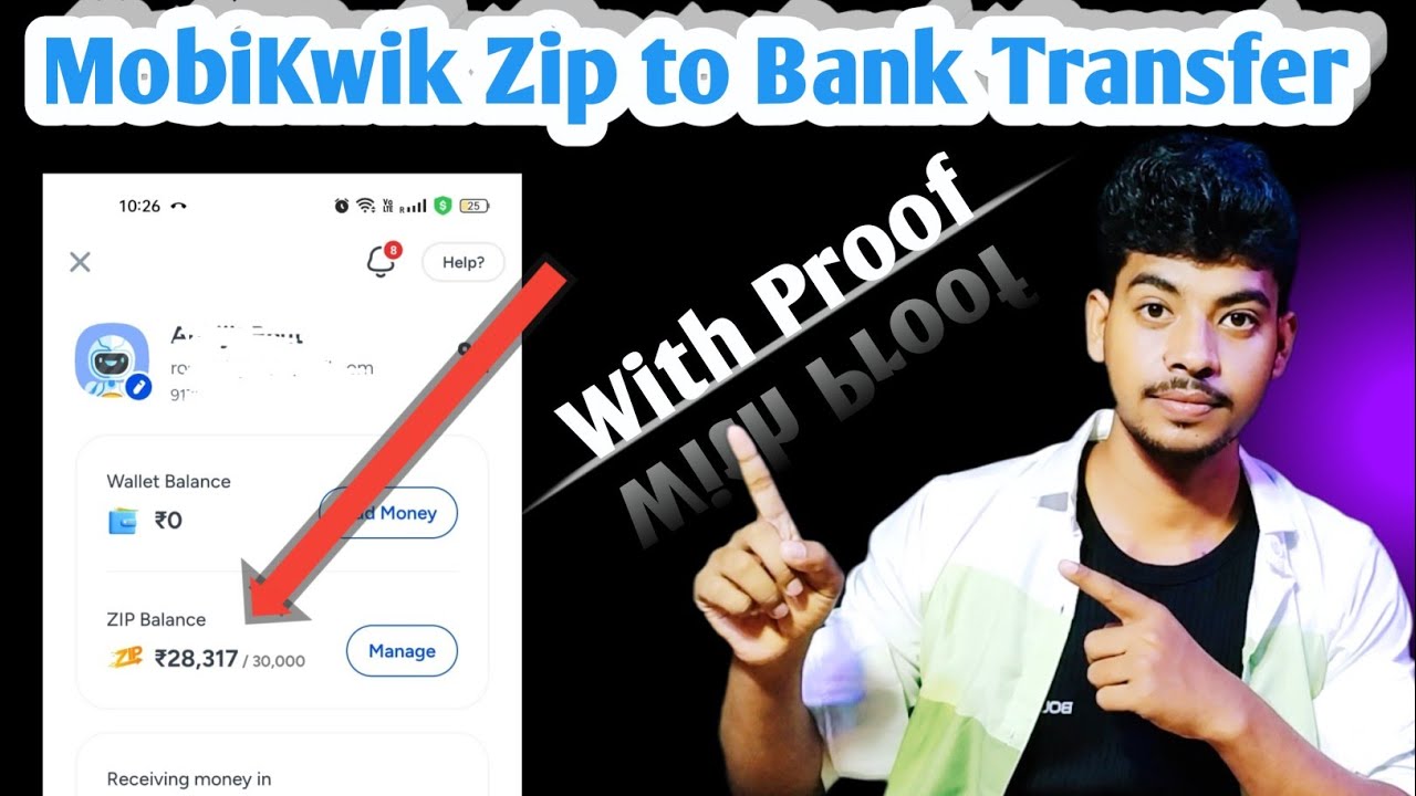 Within 1min .. MobiKwik zip To Bank Account Transfer 🏦