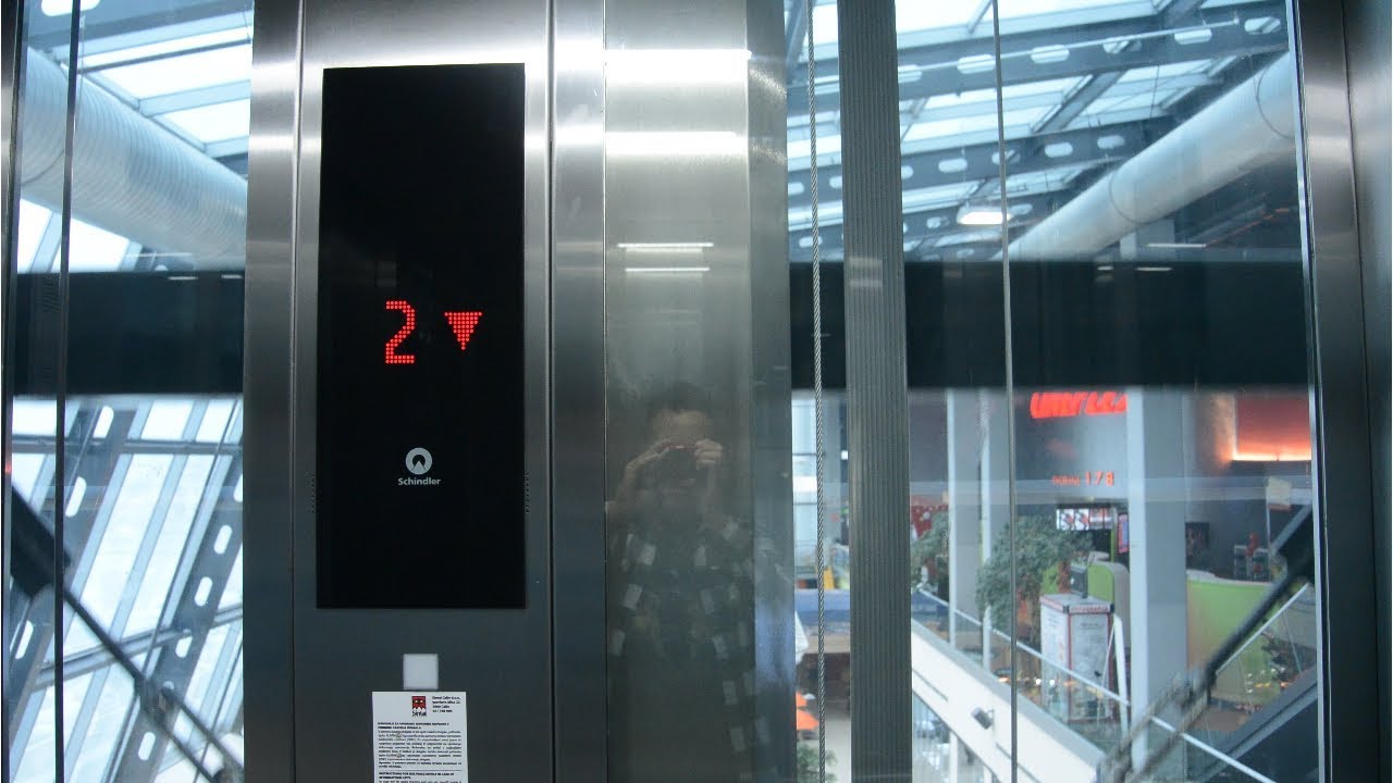 2017 Schindler 5500 MRL traction scenic elevator @ Planet Tuš, Celje, Slovenia