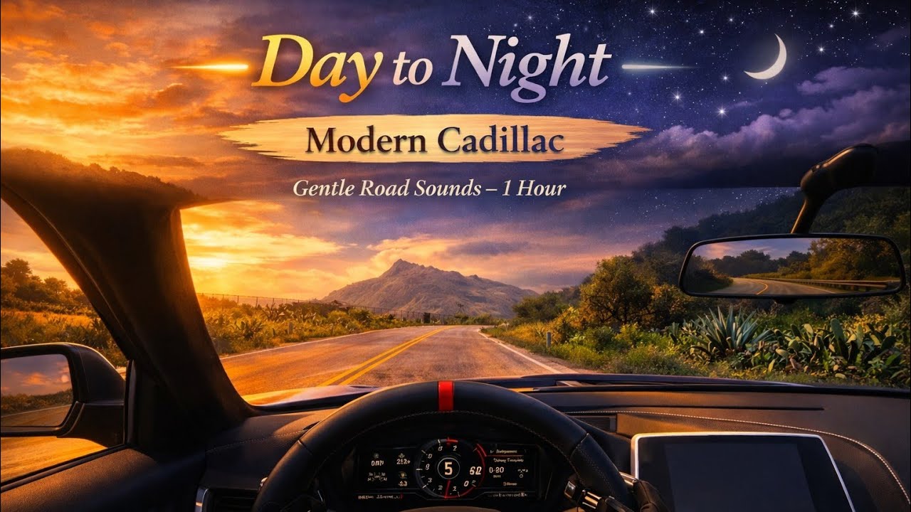 Day to Night Drive - 2022 Cadillac CT5-V Blackwing - Gentle Road Sounds (1 Hour)