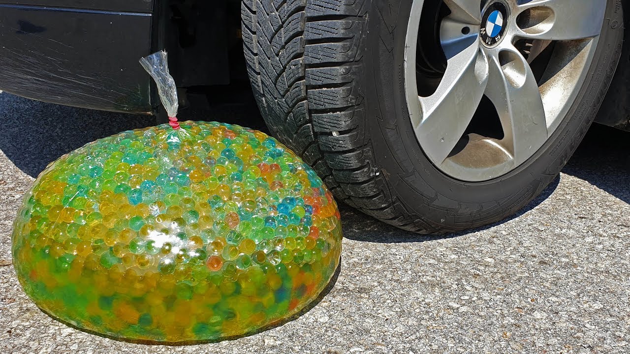 Crushing Crunchy & Soft Things by Car! EXPERIMENT CAR vs GIANT ORBEEZ WATER BALLOON