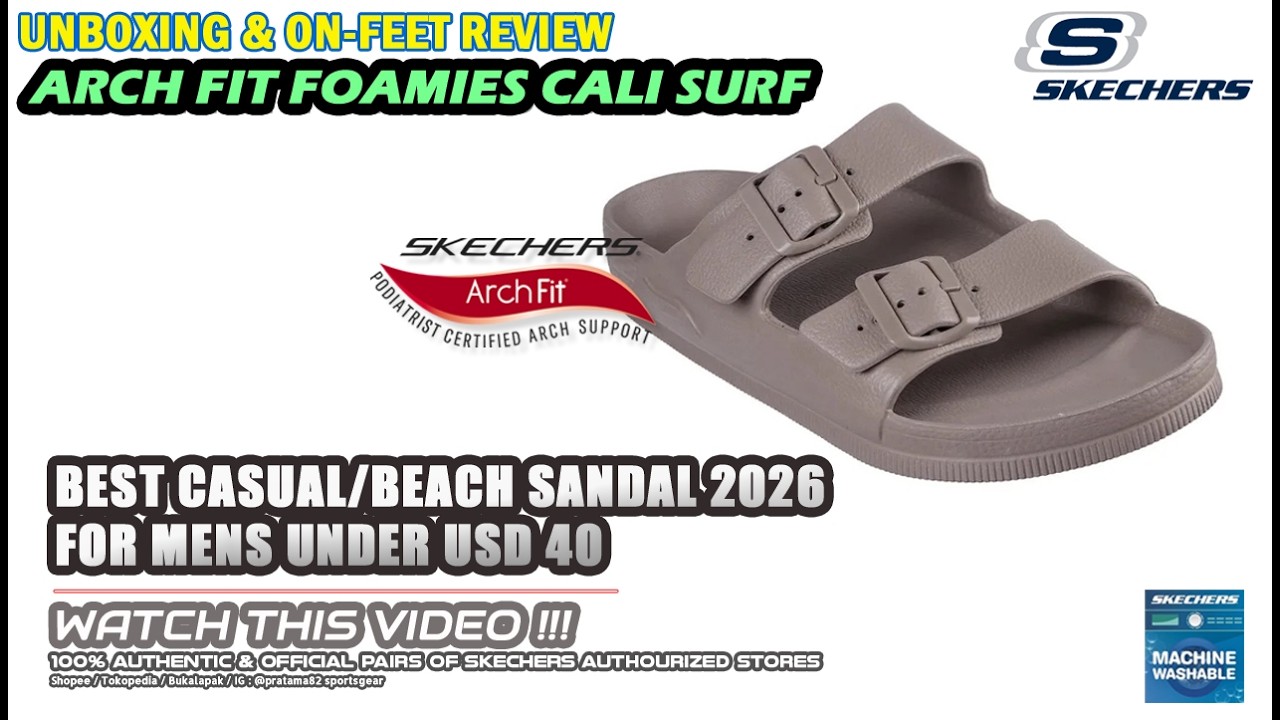 SKECHERS ARCH FIT FOAMIES CALI SURF CHARMING CASUAL SANDAL SLIPPERS SLIDE ORIGINAL 243299-TPE
