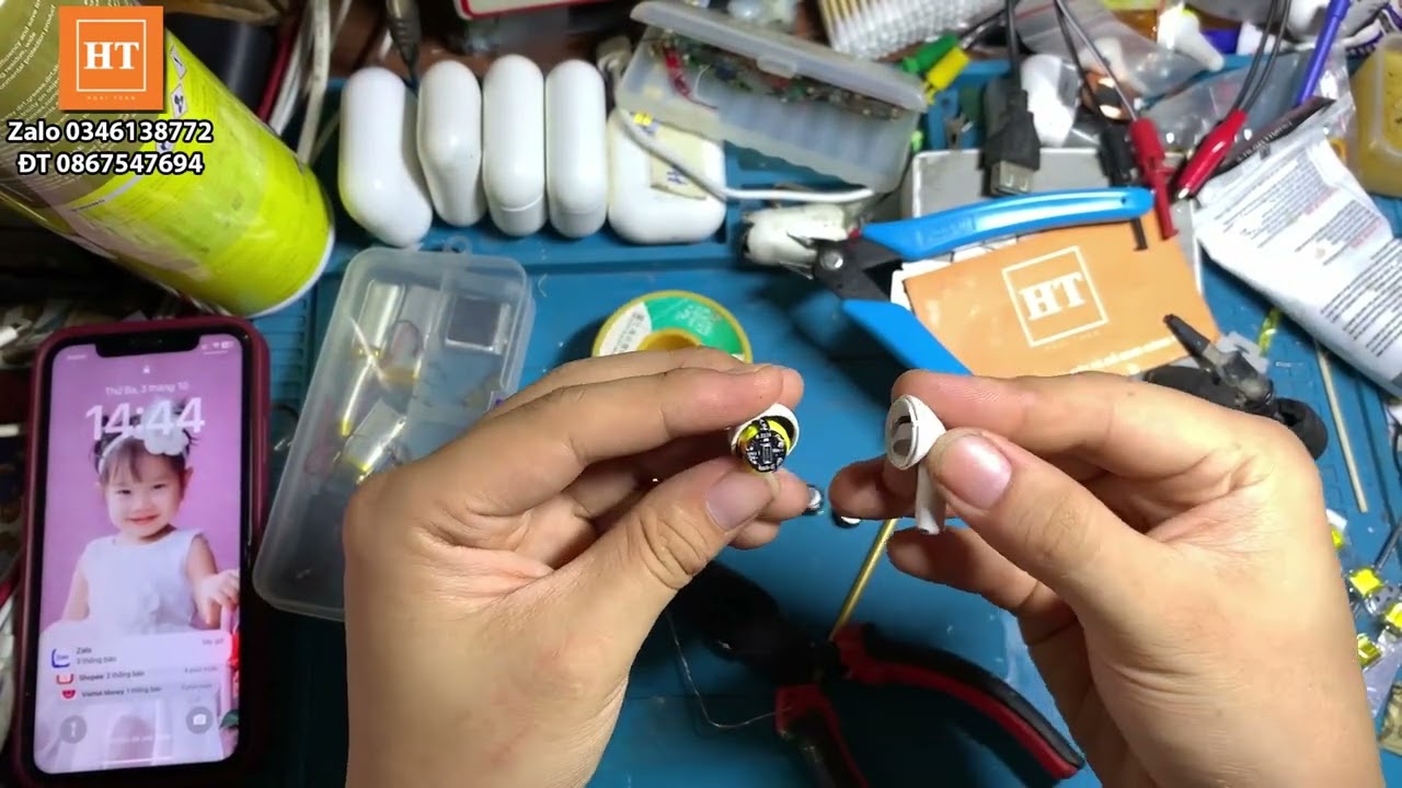 Thay pin tai nghe AP Pro Hổ 1562AE full bộ