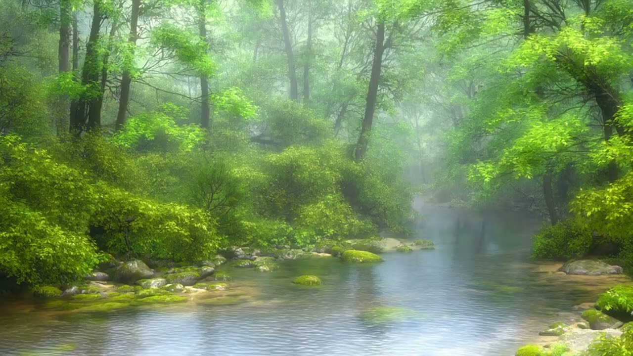 Peaceful River in the Forest 🌙 Nature ASMR