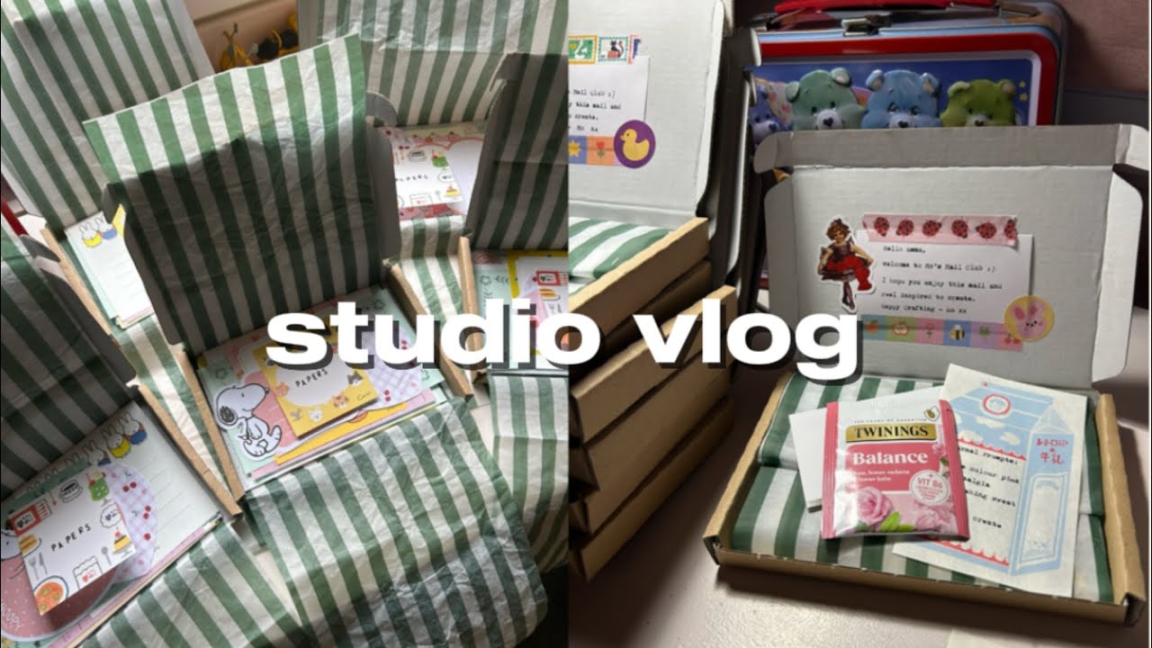 studio vlog | happy mail club prep 💌 