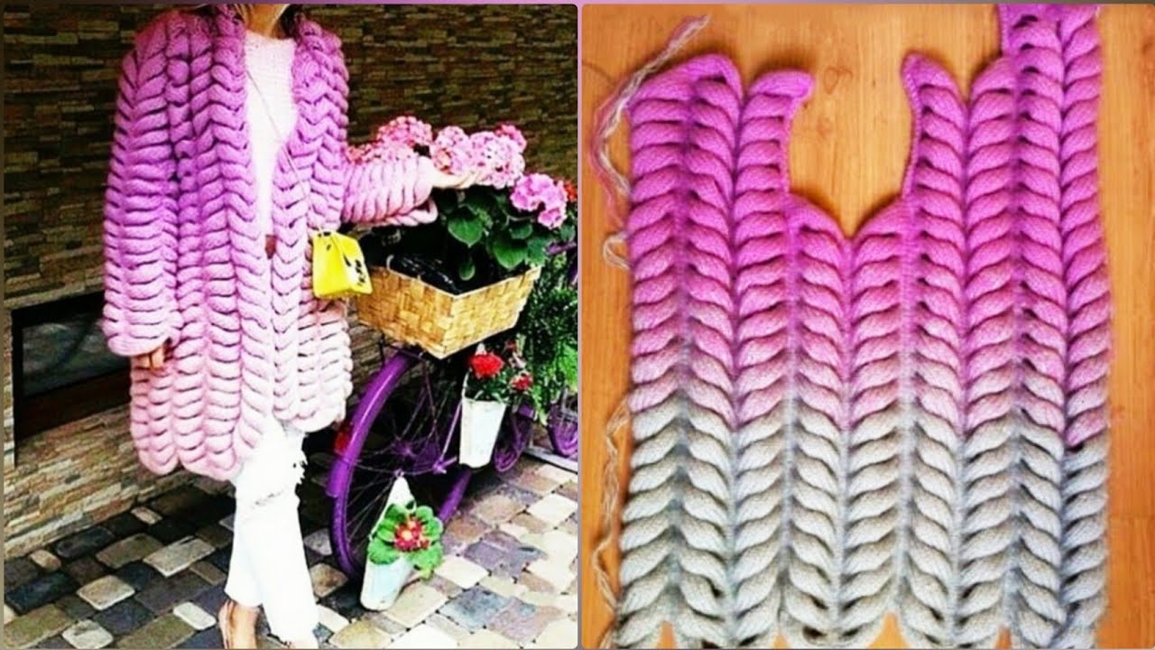 Cómo tejer Abrigo de Espigas en Relive ( Parte 1 de 2 )