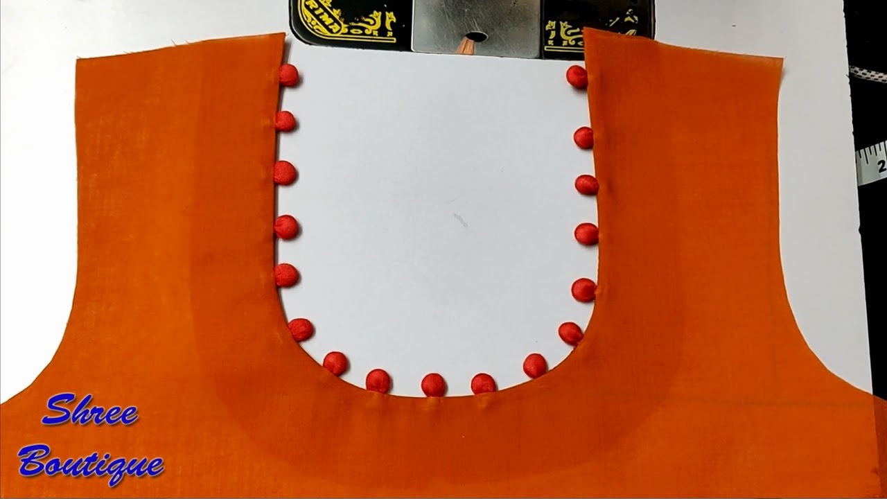 Round Shape Neck Design with Potli Buttons || Potli Neck Design Cutting and Stitching
