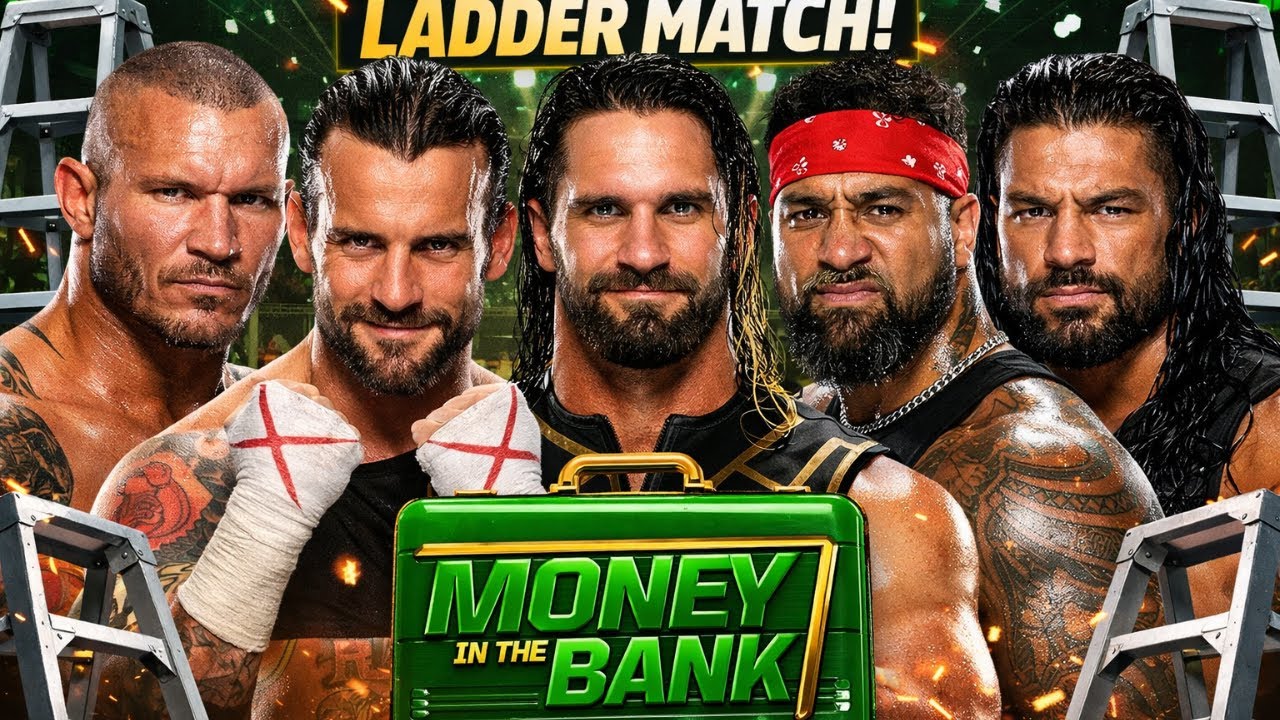 Money In The Bank Ladder Match – Randy Orton vs CM Punk vs Seth Rollins vs Jey Uso vs Roman Reigns