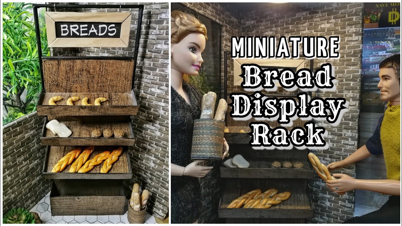 DIY Miniature Bread Display Rack | Barbie Doll Grocery Diorama