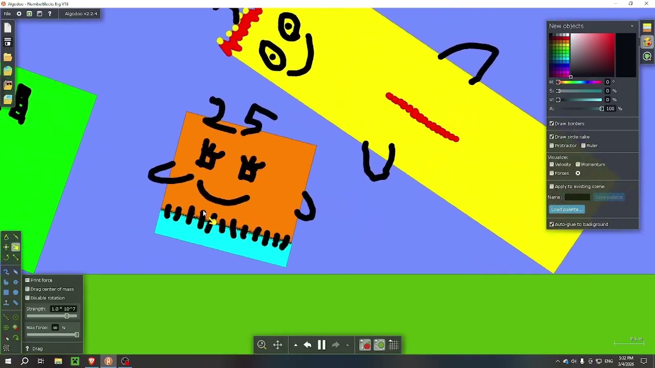 NumberBlocks in Algodoo