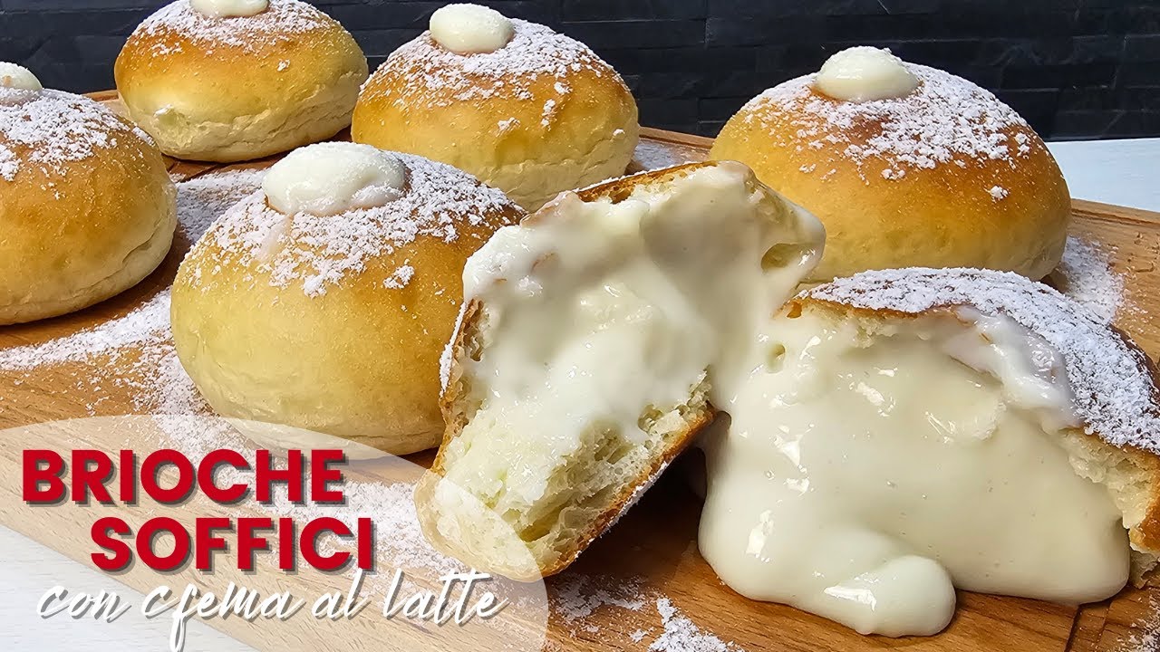 BRIOCHE SOFFICI con crema al latte | Ricetta di un sofficissimo impasto e della crema al latte