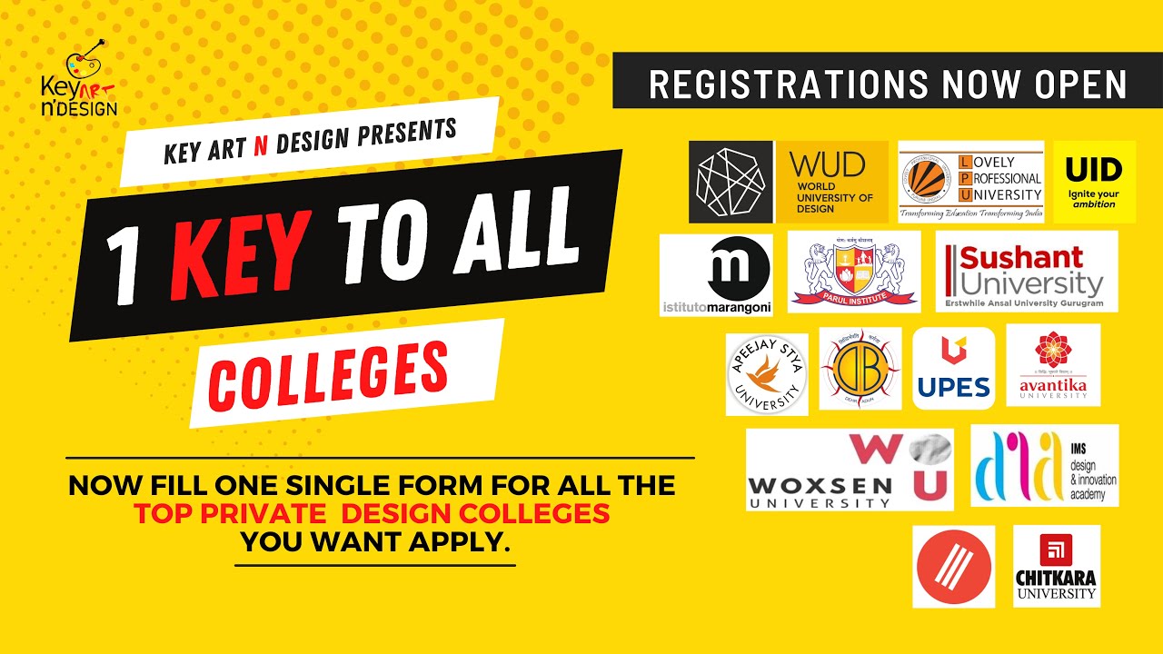 1 Key to all Colleges form | Best Private Design Colleges | Key Art N Design