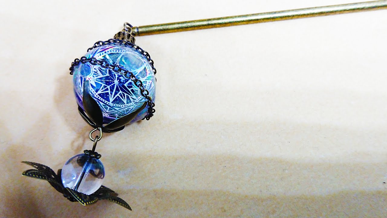 螺旋魔法陣の簪レジン♪Spiral magic circle an ornamental hairpin resin♪