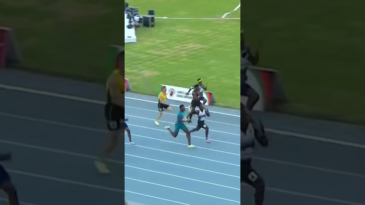 Africa&rsquo;s fastest man, Omanyala 🇰🇪, beats Olympic silver medalist Kerley #shorts #track